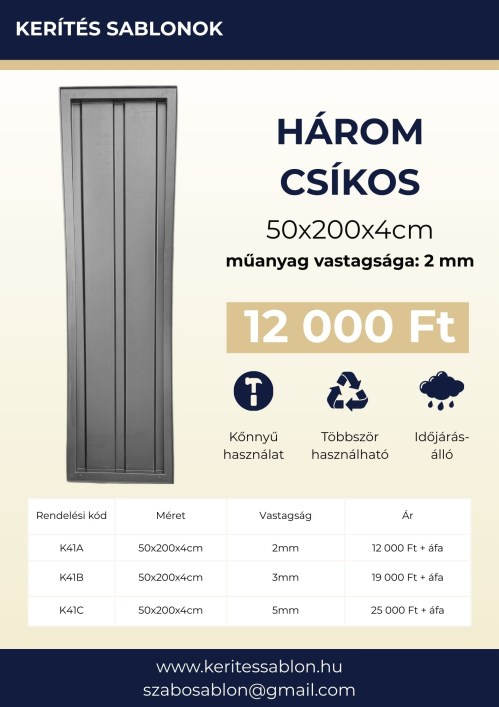 Három csíkos - adatlap